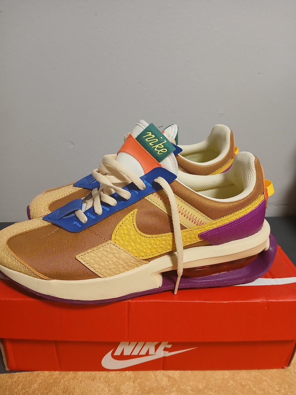 Nike Kids Multicolor Brown, Yellow & Purple Sneakers